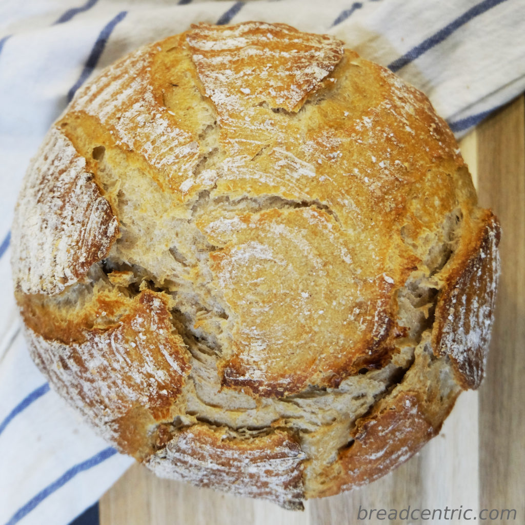 Silesian sourdough with cracks outside the scoring