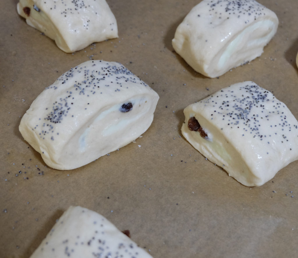 Rolled buns, ready to bake