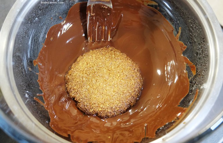 Dipping in chocolate